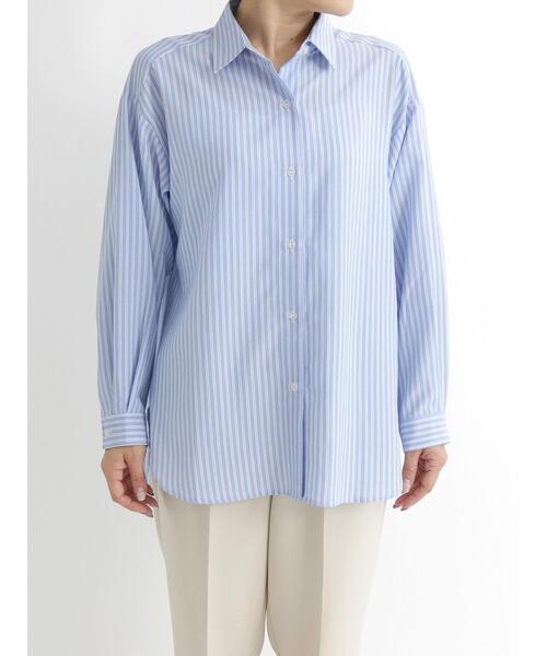 Samansa Mos2 blue（サマンサモスモスブルー）の「マルチスタイルシャツ（シャツ/ブラウス・レディース・ベージュ/ブラウン/グレー/オフホワイト/カーキ/ブルー/モカ・MEDIUM/LARGE）」の22枚目の写真