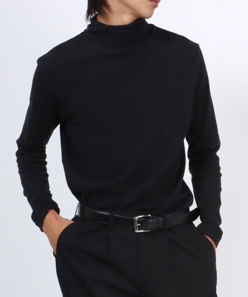 セール】コットン タートルネック長袖Tシャツ/ロンT メンズ レディース