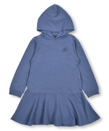 BeBe（ベベ）の「BeBe/ミニウラゲ裾フレアフーディワンピース(90~150cm)（ワンピース）」