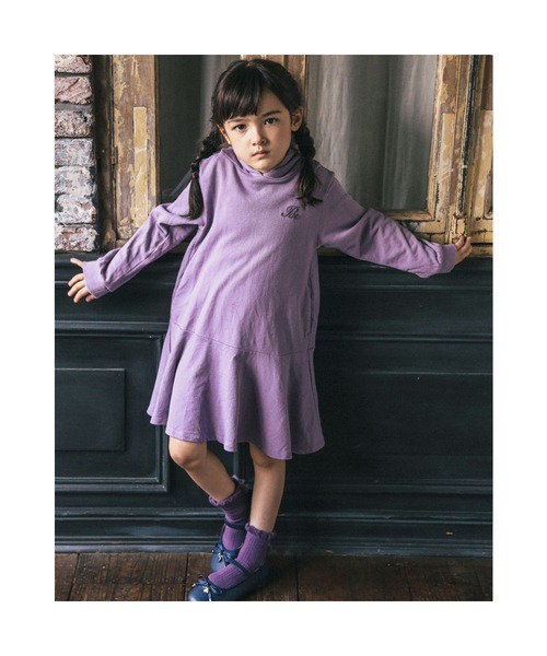 BeBe（ベベ）の「BeBe/ミニウラゲ裾フレアフーディワンピース(90~150cm)（ワンピース・キッズ・パープル/ブルー・110/150/100/140/130/90/120）」の3枚目の写真