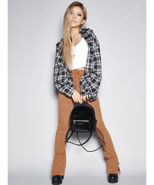 EGOIST（エゴイスト）の「ドロストスリーブ短丈シャツIII（シャツ/ブラウス・レディース・ブラック/パープル・FREE）」の14枚目の写真