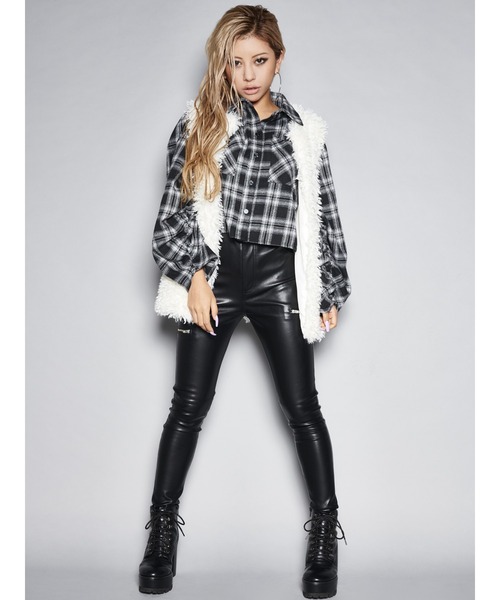 EGOIST（エゴイスト）の「ドロストスリーブ短丈シャツIII（シャツ/ブラウス・レディース・ブラック/パープル・FREE）」の19枚目の写真