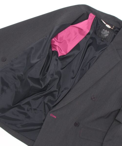 Q（キュー）の「ダブルブレストジャケット（セットアップ・レディース・チャコールグレー/ベージュ・MEDIUM）」の12枚目の写真