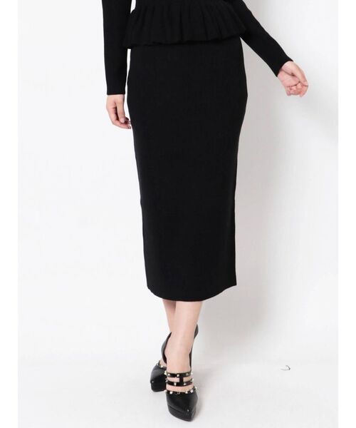 RESEXXY(リゼクシー)の「リブニットタイトスカート【セットアップ着用可能】(スカート・レディース・ピンク/ブラック/ベージュ・FREE)」の2枚目の写真