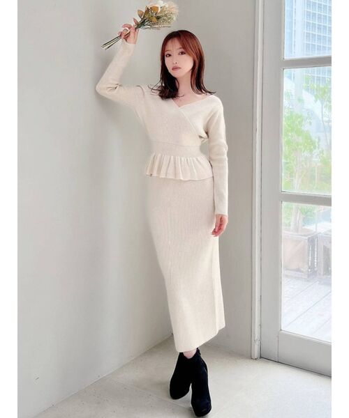 RESEXXY(リゼクシー)の「リブニットタイトスカート【セットアップ着用可能】(スカート・レディース・ピンク/ブラック/ベージュ・FREE)」の8枚目の写真