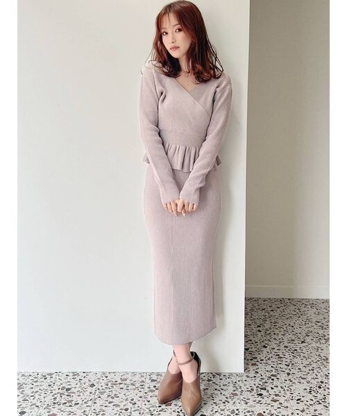 RESEXXY(リゼクシー)の「リブニットタイトスカート【セットアップ着用可能】(スカート・レディース・ピンク/ブラック/ベージュ・FREE)」の10枚目の写真