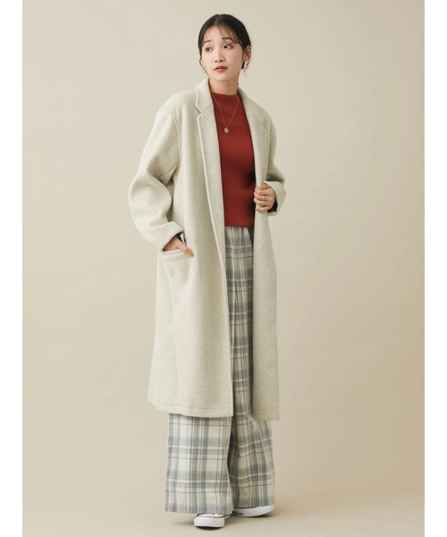 CRAFT STANDARD BOUTIQUE（クラフトスタンダードブティック）の「エッグコート　＊◆（ノーカラーコート・レディース・マスタード/ブラック/ナチュラル・FREE）」の8枚目の写真