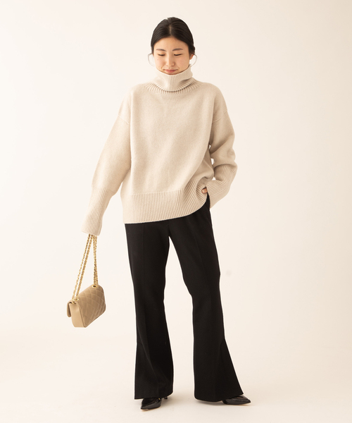 journal standard L'essage（ジャーナルスタンダードレサージュ）の「ウールジャージーパンツ（その他パンツ・レディース・ブラック/ベージュ/ブルー系その他・36/38）」の4枚目の写真