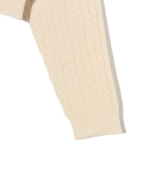 one way（ワンウェイ）の「ショートケーブルニット（ニット/セーター・レディース・ライトグレー/ブラック/ホワイト/レッド・FREE）」の7枚目の写真