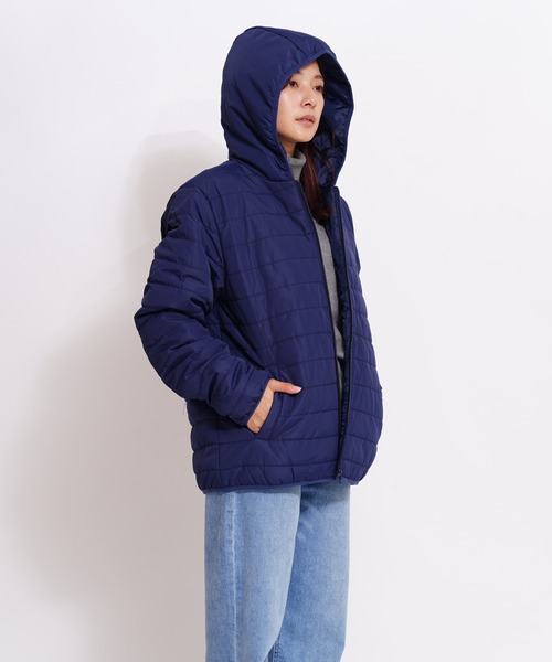 GIORDANO（ジョルダーノ）の「[ GIORDANO ]パデッドフードジャケット (ユニセックス)（ダウンジャケット/コート・レディース・ネイビー/グレー・SMALL/MEDIUM/LARGE/X-LARGE）」の6枚目の写真