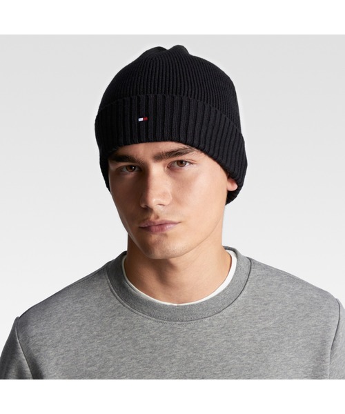 TOMMY HILFIGER（トミーヒルフィガー）の「フラッグロゴニットキャップ（ニットキャップ/ビーニー・メンズ・ネイビー/グレー/ベージュ/ブラック/アイボリー・FREE）」の18枚目の写真