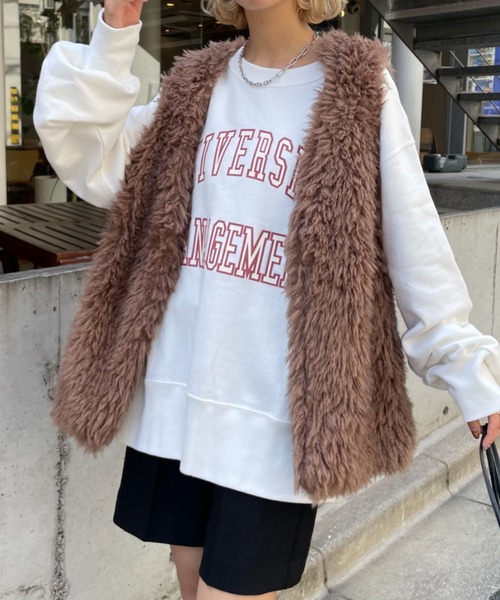 CIAOPANIC(チャオパニック)の「ヘビーウェイトプリントロゴスウェット(スウェット・レディース・チャコールグレー/オフホワイト/グレー・ONE SIZE)」の1枚目の写真