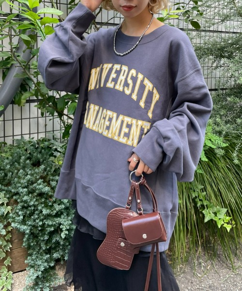 CIAOPANIC(チャオパニック)の「ヘビーウェイトプリントロゴスウェット(スウェット・レディース・チャコールグレー/オフホワイト/グレー・ONE SIZE)」の2枚目の写真