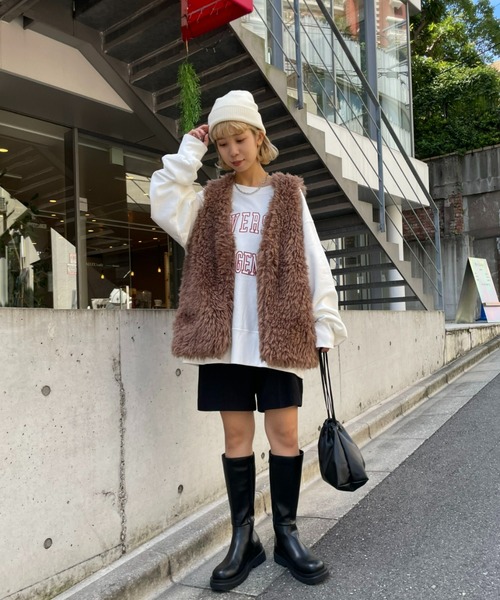 CIAOPANIC(チャオパニック)の「ヘビーウェイトプリントロゴスウェット(スウェット・レディース・チャコールグレー/オフホワイト/グレー・ONE SIZE)」の14枚目の写真