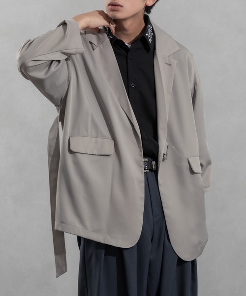 Adoon plain（アドーンプレーン）の「【Adoon plain】タイロッケンジャケット（テーラードジャケット・メンズ・グレー/ブラック・MEDIUM/LARGE）」の6枚目の写真