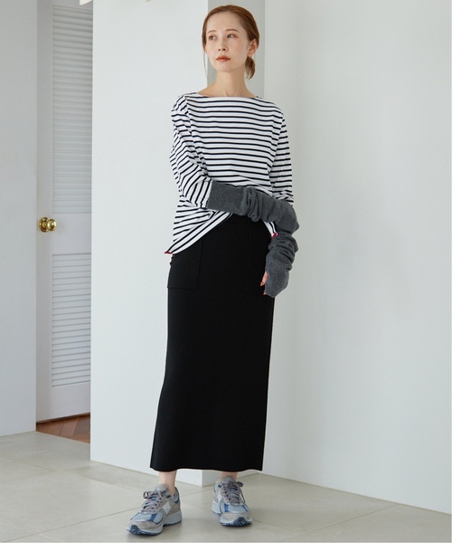 SLOBE IENA（スローブイエナ）の「《追加》ウォッシャブルミラノリブタイトスカート（スカート・レディース・グレー/ブラック・36/38/40）」の16枚目の写真