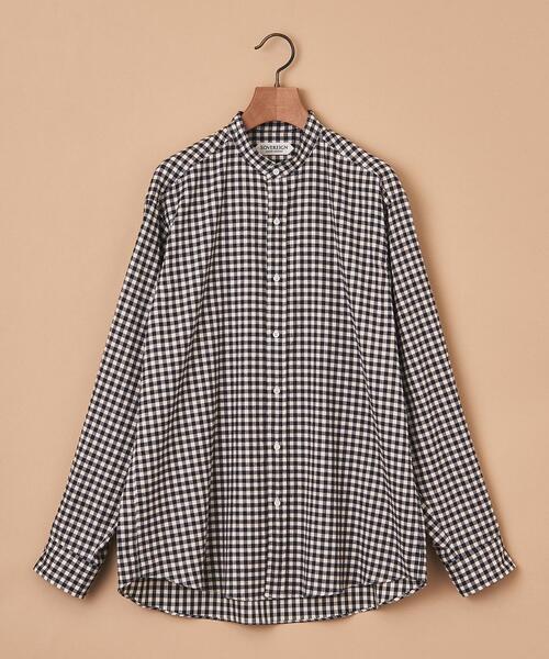 SOVEREIGN(ソブリン)の「<SOVEREIGN> トーマスメイソン ギンガムチェック バンドカラーシャツ(シャツ/ブラウス・メンズ・ブラック・S/M/L/XL)」の1枚目の写真