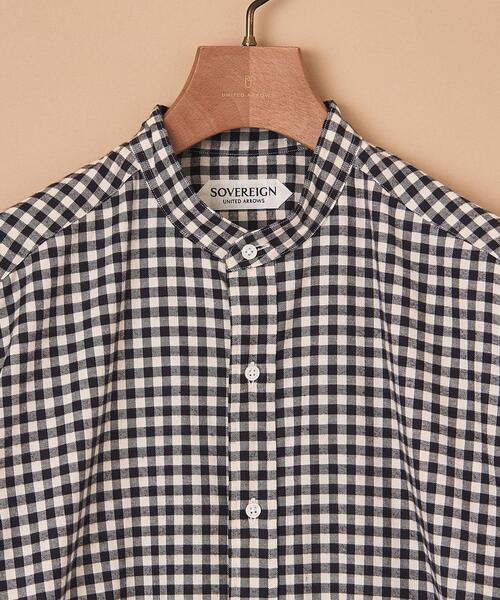 SOVEREIGN(ソブリン)の「<SOVEREIGN> トーマスメイソン ギンガムチェック バンドカラーシャツ(シャツ/ブラウス・メンズ・ブラック・S/M/L/XL)」の4枚目の写真