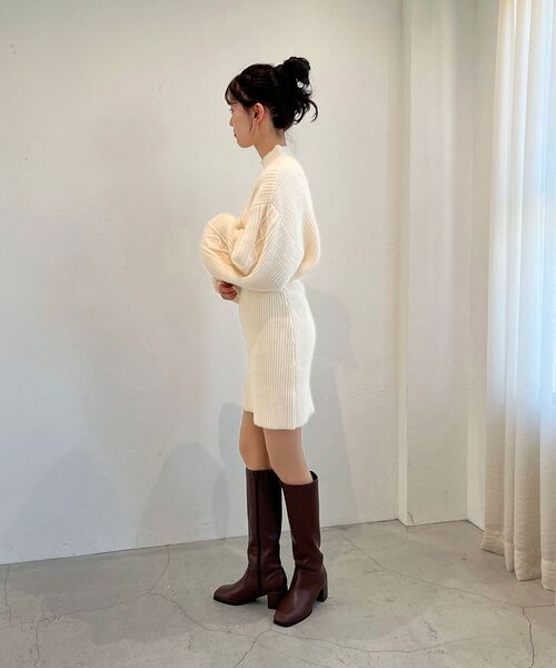 MAJESTIC LEGON（マジェスティックレゴン）の「ケーブルミニニットワンピース（ワンピース・レディース・ブラック/グレー/アイボリー・MEDIUM）」の8枚目の写真