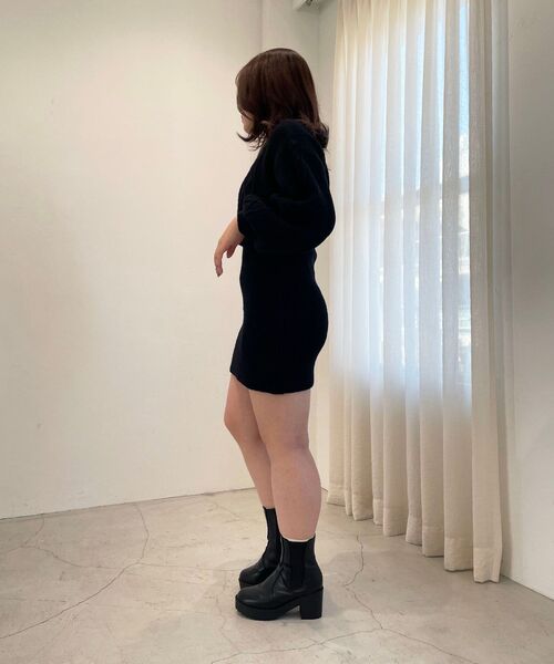 MAJESTIC LEGON（マジェスティックレゴン）の「ケーブルミニニットワンピース（ワンピース・レディース・ブラック/グレー/アイボリー・MEDIUM）」の15枚目の写真