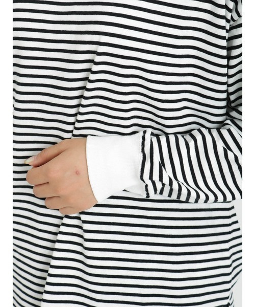 Samansa Mos2（サマンサ モスモス）の「柄アソートロングTシャツ（Tシャツ/カットソー・レディース・オフホワイト/ブラック/ベージュ/チャコール・ﾌﾘ-）」の17枚目の写真