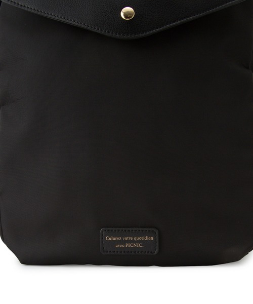 ROPE' PICNIC（ロペピクニック）の「【WEB限定カラー:ベージュ】撥水加工/A4対応リサイクルポリエステルコンビスクエアリュック13L（バックパック/リュック・レディース・ブラック/ベージュ/ネイビー・FREE）」の11枚目の写真