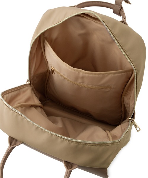 ROPE' PICNIC（ロペピクニック）の「【WEB限定カラー:ベージュ】撥水加工/A4対応リサイクルポリエステルコンビスクエアリュック13L（バックパック/リュック・レディース・ブラック/ベージュ/ネイビー・FREE）」の7枚目の写真