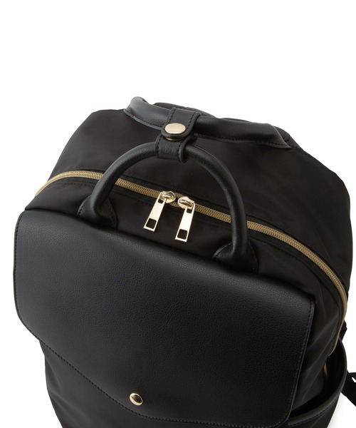 ROPE' PICNIC（ロペピクニック）の「【WEB限定カラー:ベージュ】撥水加工/A4対応リサイクルポリエステルコンビスクエアリュック13L（バックパック/リュック・レディース・ブラック/ベージュ/ネイビー・FREE）」の21枚目の写真