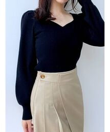 RESEXXY | ハートネックニットトップス(ニット/セーター)