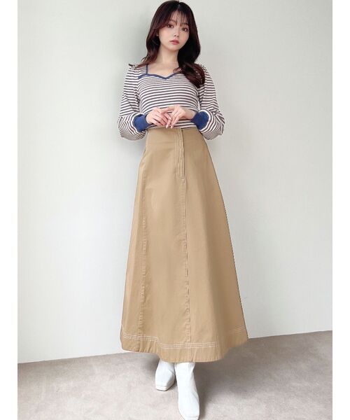 RESEXXY（リゼクシー）の「ハートネックニットトップス（ニット/セーター・レディース・ブラック/ベージュ/ブルー・FREE）」の13枚目の写真