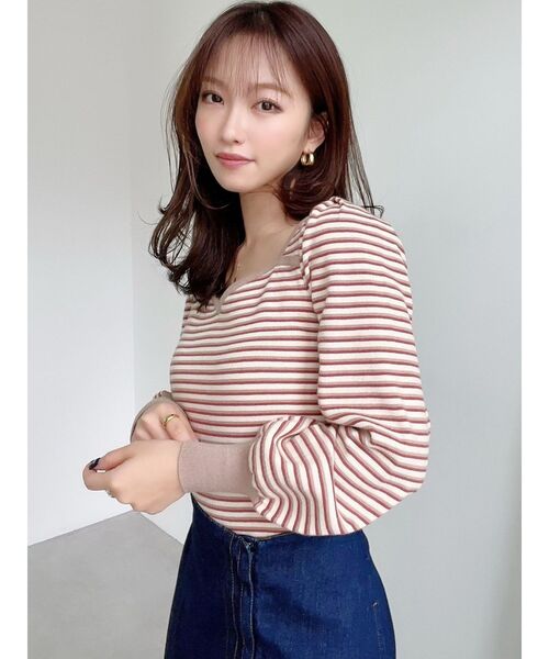 RESEXXY（リゼクシー）の「ハートネックニットトップス（ニット/セーター・レディース・ブラック/ベージュ/ブルー・FREE）」の16枚目の写真