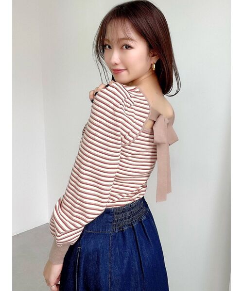 RESEXXY（リゼクシー）の「ハートネックニットトップス（ニット/セーター・レディース・ブラック/ベージュ/ブルー・FREE）」の19枚目の写真