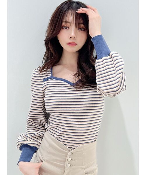 RESEXXY（リゼクシー）の「ハートネックニットトップス（ニット/セーター・レディース・ブラック/ベージュ/ブルー・FREE）」の20枚目の写真