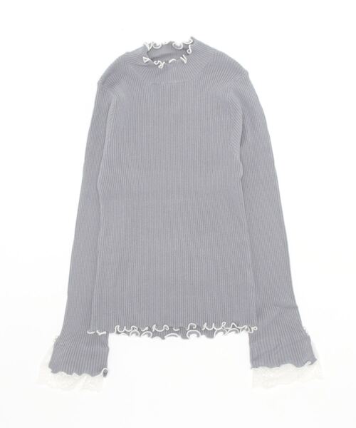 axes femme（アクシーズファム）の「袖レースメローニットプルオーバー（ニット/セーター・レディース・モカ/ホワイト/サックスブルー/ラベンダー・FREE）」の6枚目の写真