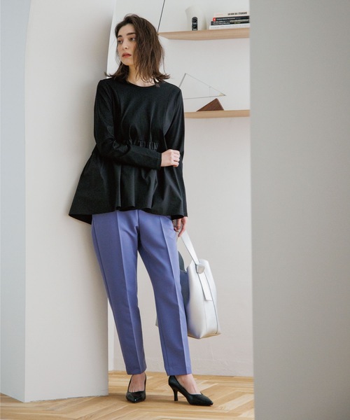 OPAQUE.CLIP(オペークドットクリップ)の「◆セットアップ対応 センタープレススティックパンツ【洗濯機洗い可/イージーケア/ストレッチ/防シワ/吸水速乾】(その他パンツ・レディース・カーキ/オフホワイト/ピンク系/ブルー/ブラック/ベージュ・36/38/40/34/42)」の22枚目の写真