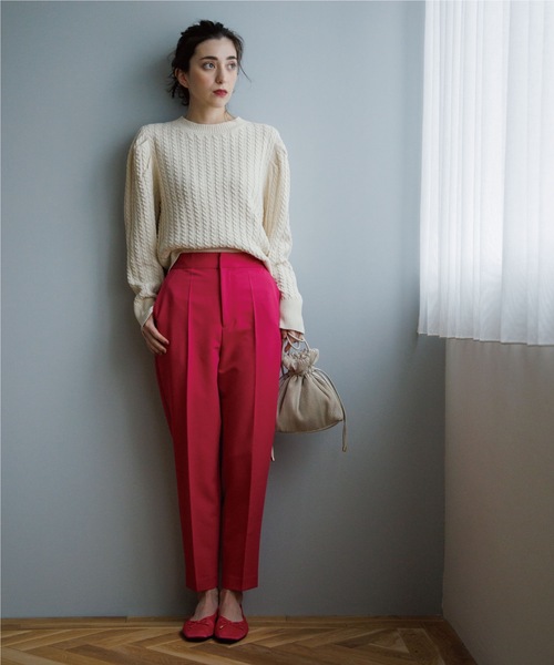 OPAQUE.CLIP(オペークドットクリップ)の「◆セットアップ対応 センタープレススティックパンツ【洗濯機洗い可/イージーケア/ストレッチ/防シワ/吸水速乾】(その他パンツ・レディース・カーキ/オフホワイト/ピンク系/ブルー/ブラック/ベージュ・36/38/40/34/42)」の15枚目の写真