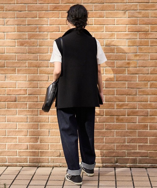 FREAK'S STORE（フリークスストア）の「畦ハーフジップベスト（ベスト・レディース・ブラック/オフホワイト/グレー・ﾌﾘ-）」の8枚目の写真