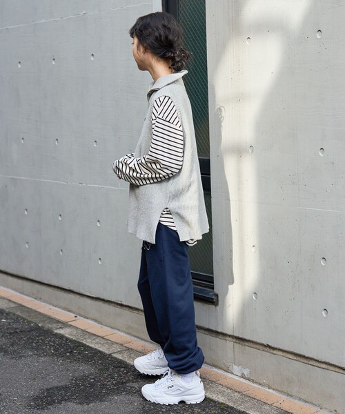 FREAK'S STORE（フリークスストア）の「畦ハーフジップベスト（ベスト・レディース・ブラック/オフホワイト/グレー・ﾌﾘ-）」の10枚目の写真