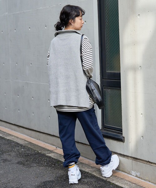 FREAK'S STORE（フリークスストア）の「畦ハーフジップベスト（ベスト・レディース・ブラック/オフホワイト/グレー・ﾌﾘ-）」の11枚目の写真