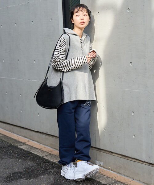 FREAK'S STORE（フリークスストア）の「畦ハーフジップベスト（ベスト・レディース・ブラック/オフホワイト/グレー・ﾌﾘ-）」の12枚目の写真