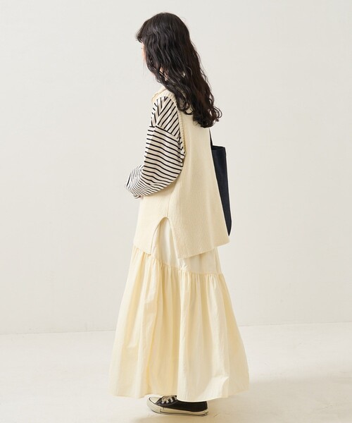 FREAK'S STORE（フリークスストア）の「畦ハーフジップベスト（ベスト・レディース・ブラック/オフホワイト/グレー・ﾌﾘ-）」の16枚目の写真