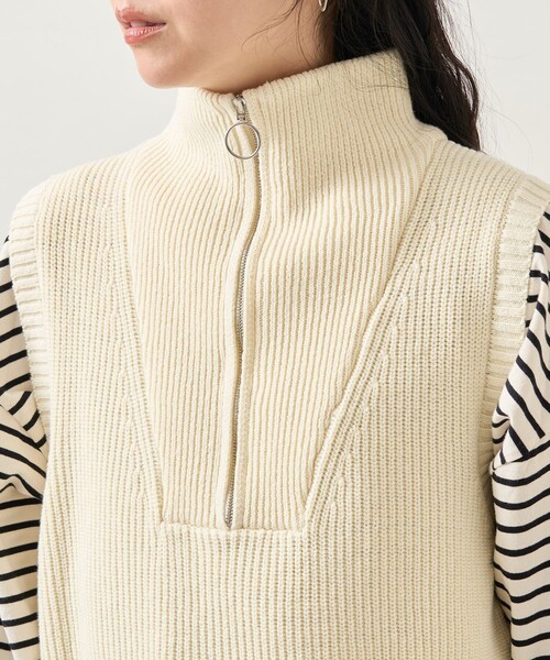 FREAK'S STORE（フリークスストア）の「畦ハーフジップベスト（ベスト・レディース・ブラック/オフホワイト/グレー・ﾌﾘ-）」の21枚目の写真