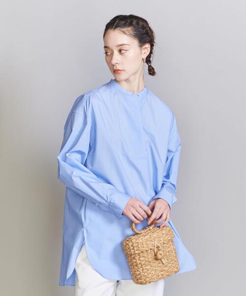 BEAUTY&YOUTH UNITED ARROWS（ビューティーアンドユースユナイテッドアローズ）の「コットンタイプライター スキッパー チュニック -ウォッシャブル-（シャツ/ブラウス・レディース・ホワイト/ライトブルー・S/M）」の7枚目の写真