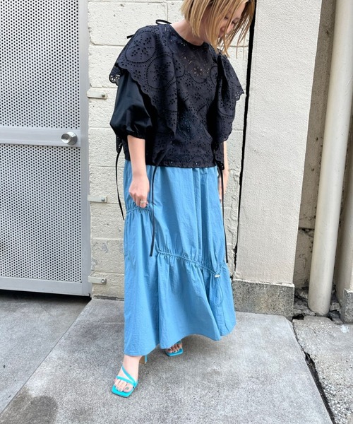 ＪＵＧＬＡＮＳ（ユグランス）の「☆ ワッシャータフタドロストスカート　31010H134（スカート・レディース・ブルー/アイボリー/ブラック・FREE）」の8枚目の写真