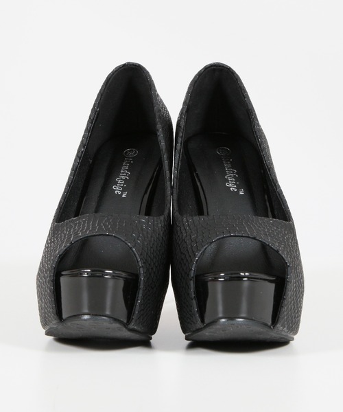 Julia Boutique（ジュリアブティック）の「クロコ調オープントゥ美脚ヒールパンプス/23081（パンプス・レディース・ブラック/ホワイト・35/36/38/39/37）」の7枚目の写真