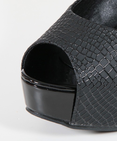 Julia Boutique（ジュリアブティック）の「クロコ調オープントゥ美脚ヒールパンプス/23081（パンプス・レディース・ブラック/ホワイト・35/36/38/39/37）」の11枚目の写真