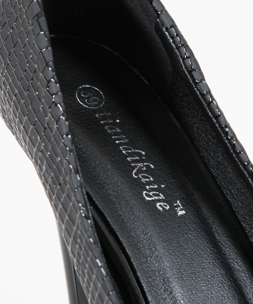 Julia Boutique（ジュリアブティック）の「クロコ調オープントゥ美脚ヒールパンプス/23081（パンプス・レディース・ブラック/ホワイト・35/36/38/39/37）」の5枚目の写真