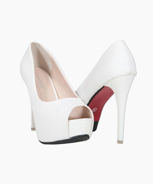 Julia Boutique（ジュリアブティック）の「クロコ調オープントゥ美脚ヒールパンプス/23081（パンプス・レディース・ブラック/ホワイト・35/36/38/39/37）」の14枚目の写真