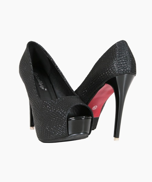 Julia Boutique（ジュリアブティック）の「クロコ調オープントゥ美脚ヒールパンプス/23081（パンプス・レディース・ブラック/ホワイト・35/36/38/39/37）」の17枚目の写真