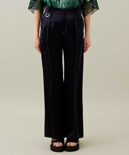 YOHEI OHNO（ヨウヘイオオノ）の「【YOHEI OHNO/ヨウヘイオオノ】アワーベーシックフレアトラウザー（スラックス・レディース・ベージュ/ネイビー・36/38）」の8枚目の写真